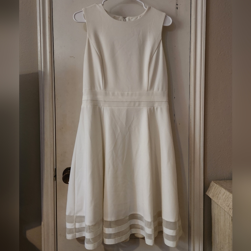 Calvin Klein white fit & flare dress
